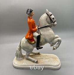 Vintage Goebel Lipizzan Dressage Horse Stallion Rider Porcelain Figurine GF 138