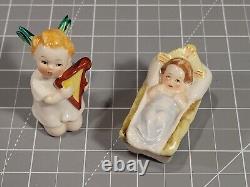 Vintage Goebel Nativity Figurine Set W Germany 10 Pieces with Rare Angel Figure