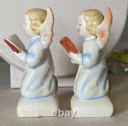 Vintage Goebel Pre-hummel Angels Kneeling Singing Porcelin Figurines Early Mark