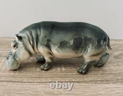 Vintage Goebel Serengeti Shield Hippo & Hippopotamus Porcelain Figurines Set