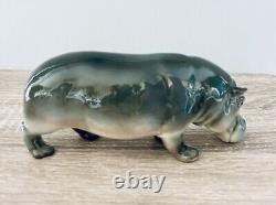 Vintage Goebel Serengeti Shield Hippo & Hippopotamus Porcelain Figurines Set