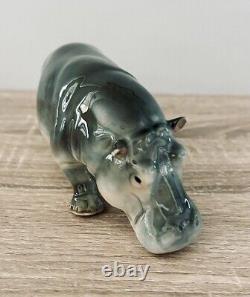 Vintage Goebel Serengeti Shield Hippo & Hippopotamus Porcelain Figurines Set