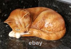Vintage Goebel West Germany Large Sleeping Cat Figurine