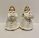 Vintage Goebel By Frobek 42 329 22 White And Gold Angel Candleholders (2) Rare