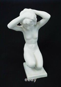 Vintage HUTSCHENREUTHER Porcelain Bisque Nude Woman Figurine TUTTER Karl Germany