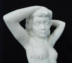Vintage HUTSCHENREUTHER Porcelain Bisque Nude Woman Figurine TUTTER Karl Germany