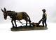 Vintage Heidelberg Haus Germany Farmer Plowing With Mule Figurine Folk Art