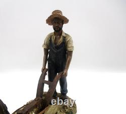 Vintage Heidelberg Haus Germany Farmer Plowing With Mule Figurine Folk Art