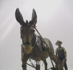 Vintage Heidelberg Haus Germany Farmer Plowing With Mule Figurine Folk Art