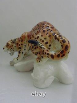 Vintage Huge Karl Ens Leopard Porcelain Ceramic Figurine Sculpture Germany 16