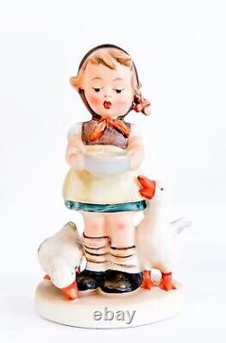 Vintage Hummel 197 2/0 Be Patient Girl with Ducks Full Bee Porcelain Figurine