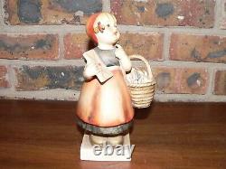 Vintage Hummel 7 Figurine 13/2 Meditation TMK 1 Girl withLetter, Basket, Flowers