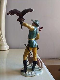 Vintage Kaiser German Bochmann Hunter With Dog & Falcon Porcelain Figurine 11