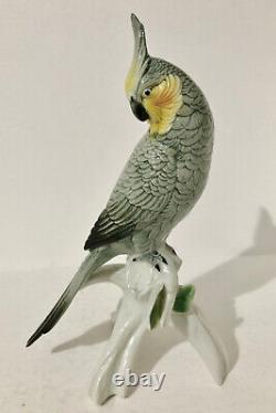 Vintage Karl Ens Porcelain Cockatiel on Branch, 1900-1945