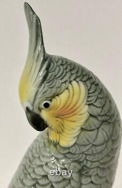 Vintage Karl Ens Porcelain Cockatiel on Branch, 1900-1945