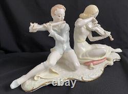 Vintage LARGE Hutschenreuther Porcelain Figurine Sonata Signed Carl Werner