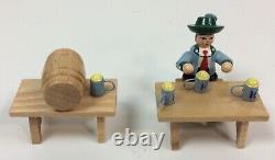 Vintage Lot 12 Erzgebirge Esco German Wood Miniatures Musicians Bavaria Beer