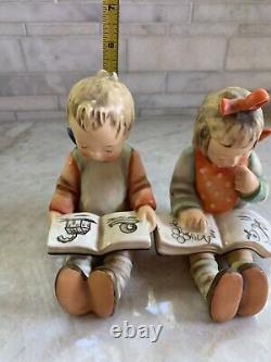 Vintage M. J. Hummel W. Germany Book Worm Boy & Girl Porcelain Figurines