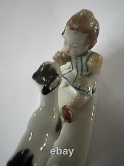 Vintage Metzler Ortloff Rare Porcelain Goat Girl Figurine 4 Germany