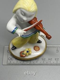 Vintage Metzler & Ortloff Walter Bosse Art Deco Porcelain Musician Violinist