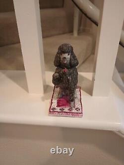 Vintage Nymphenburg Gray Poodle, Sitting, Mid Century Modern