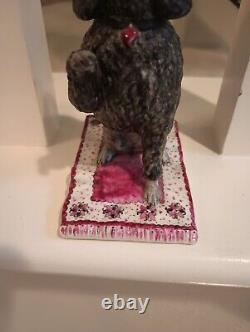 Vintage Nymphenburg Gray Poodle, Sitting, Mid Century Modern