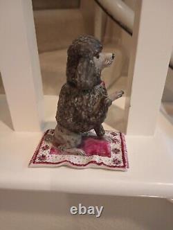 Vintage Nymphenburg Gray Poodle, Sitting, Mid Century Modern