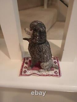 Vintage Nymphenburg Gray Poodle, Sitting, Mid Century Modern