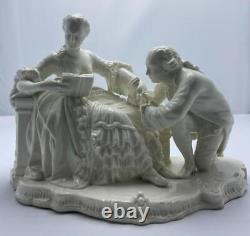 Vintage Nymphenburg White Porcelain Courting Figural Germany (Crazing)