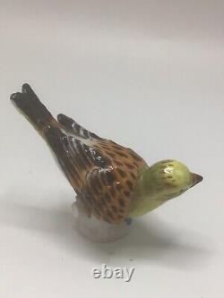 Vintage Open Beak Yellowhammer Bird, Facing Left On Stump Meissen Porcelain 3