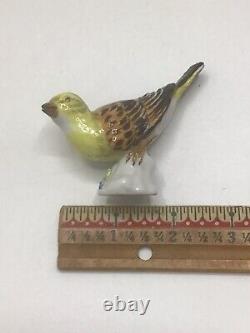 Vintage Open Beak Yellowhammer Bird, Facing Left On Stump Meissen Porcelain 3