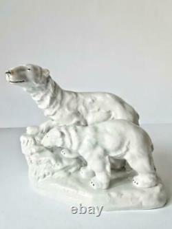 Vintage Original Porcelain Figurine Porcelain Polar Bear Germany Marked