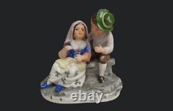 Vintage Pair Children's Figurine Sculpture Porcelain Hand Painted Germany Decor