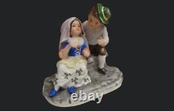 Vintage Pair Children's Figurine Sculpture Porcelain Hand Painted Germany Decor