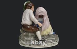 Vintage Pair Children's Figurine Sculpture Porcelain Hand Painted Germany Decor