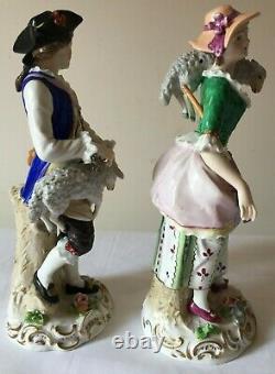 Vintage Pair Of Sitzendorf Period Dress Figures Shepherd & Shepherdess