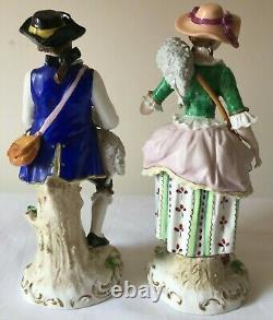 Vintage Pair Of Sitzendorf Period Dress Figures Shepherd & Shepherdess
