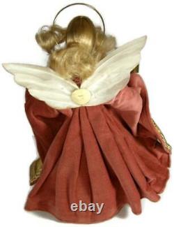 Vintage Pauline Leidel Spreen Christmas Wax Angel Tree Topper Germany Gold Gown