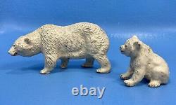 Vintage Polar Bear Figurines Mother Bear Baby Bear Germany 1950s
