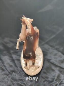 Vintage Porcelain Figurine Couple Horses Real Nobility Germany Stamp Decor 60s