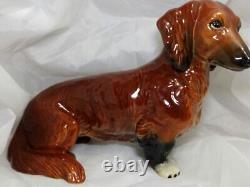 Vintage Porcelain Figurine Figure Dachshund Dog Statue Goebel Germany Deco