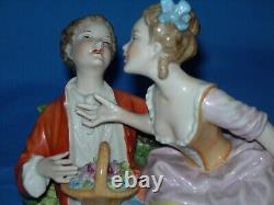 Vintage Porcelain Figurine Group of Two Young Lovers, Germany