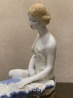 Vintage Porcelain Figurine Lady with Shell, Germany, 1980's