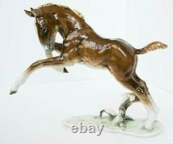 Vintage Porcelain Figurine Underglaze painting HUTSCHENREUTHER Germany Horse