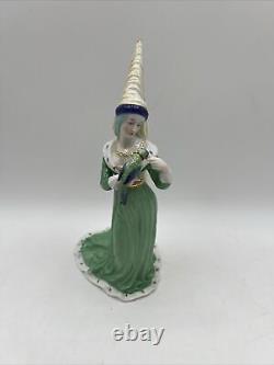 Vintage Porcelain Medieval Queen With Parrot By Dressel Kister & Cie Passau 10