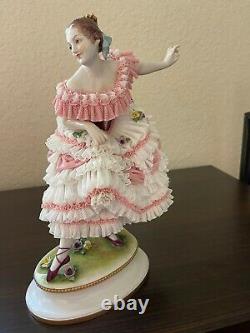 Vintage Porcelain /Volkstedt /Dresden Lace-Ballerina Fanny Elssler
