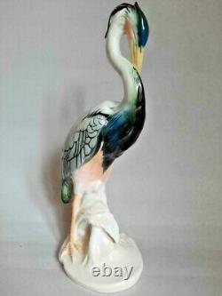 Vintage Porcelain figurine KARL ENS marked Birds heron Germany Rare special gray