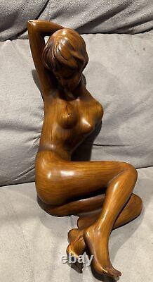 Vintage RS Raumschmuck Wood Nude Lady Figurine #1282 15 W. Germany MINT