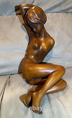 Vintage RS Raumschmuck Wood Nude Lady Figurine #1282 15 W. Germany MINT