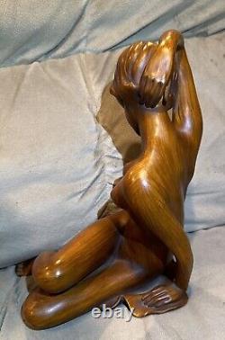 Vintage RS Raumschmuck Wood Nude Lady Figurine #1282 15 W. Germany MINT